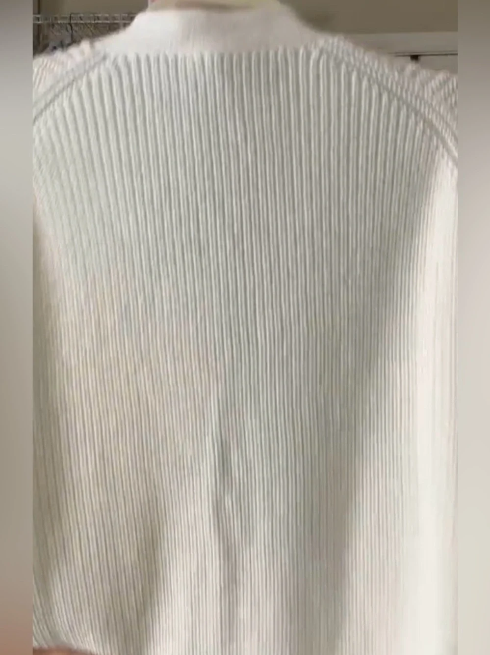 Haven Well Within Cream Ribbed V-Neck Cardigan Sweater Size Medium